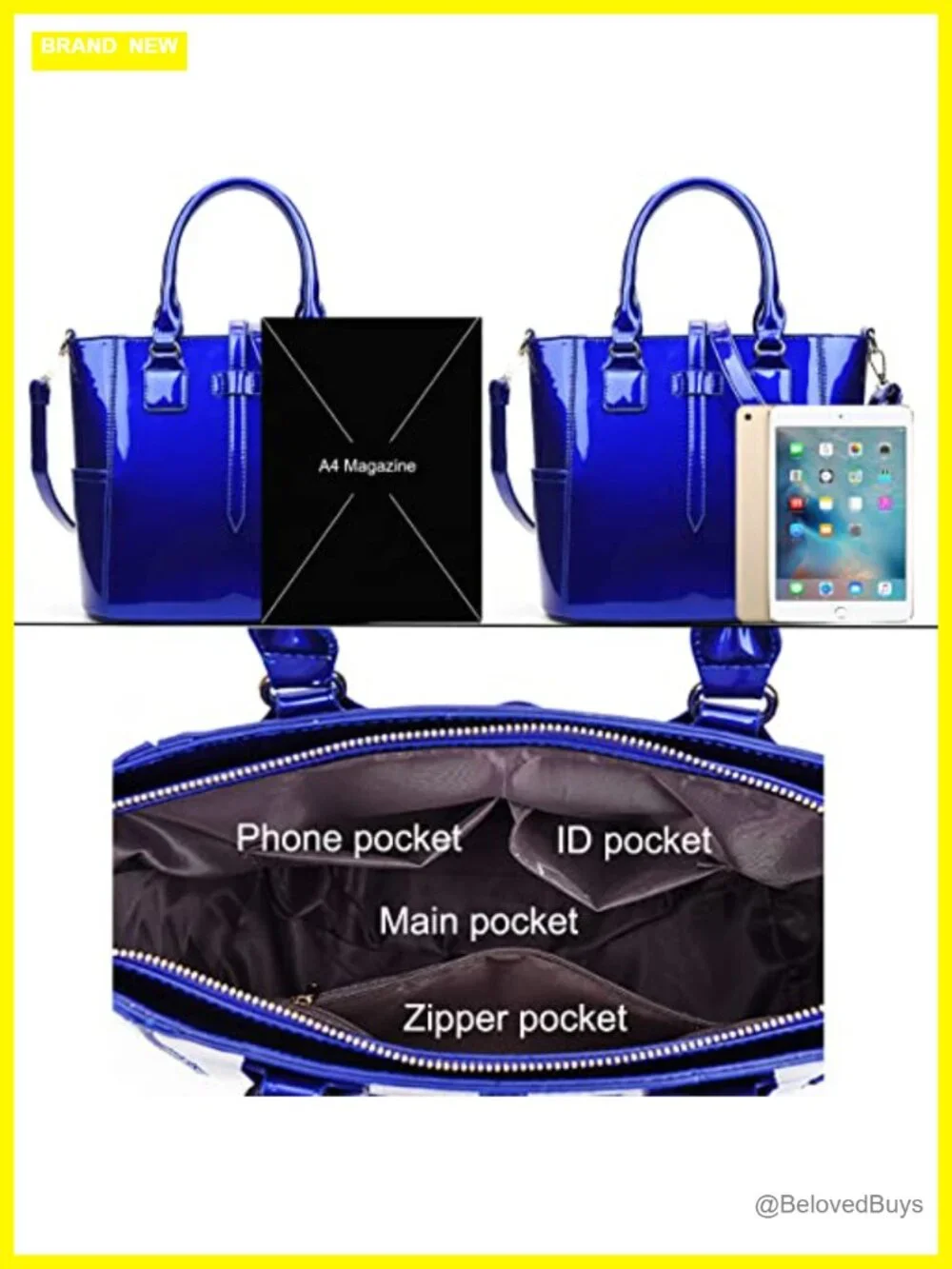 3-Piece Faux Leather Tote, Crossbody, Card Bag Set